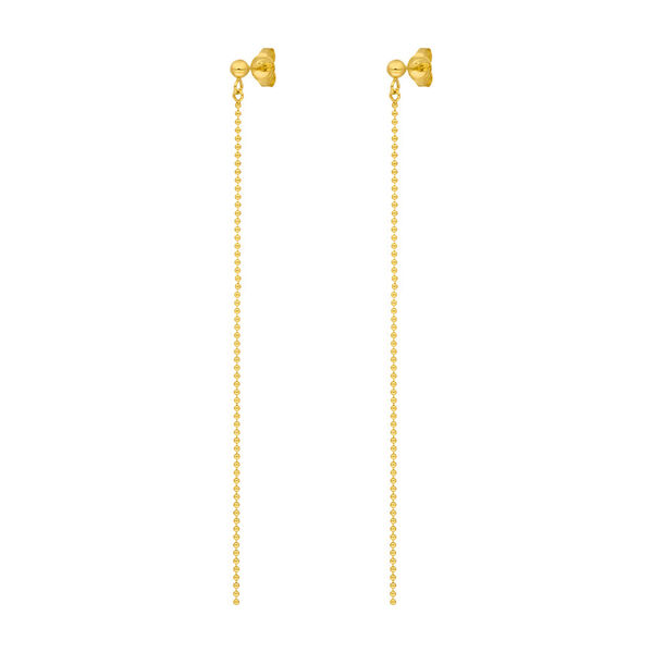 Ohrringe Ball Chain, 14 Karat Gelbgold 