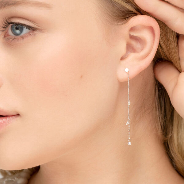Ohrringe PURE Chain mit Diamanten, 18 Karat Wei�gold 