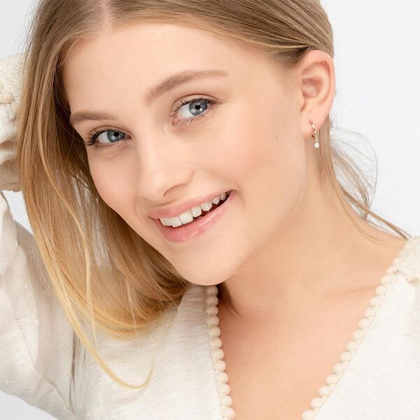 Creole PURE mit Diamanten, 18 Karat Rosegold 