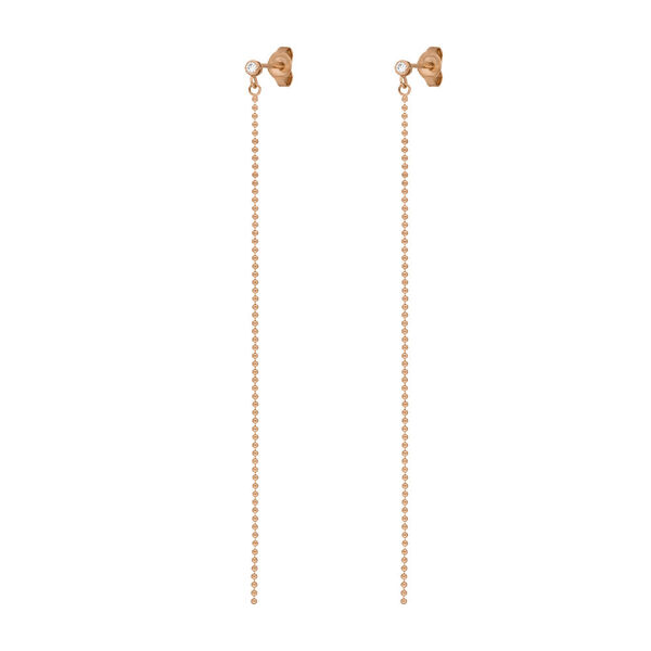 Ohrstecker MY FIRST DIAMOND, ball chain, 14 Karat Rosegold 