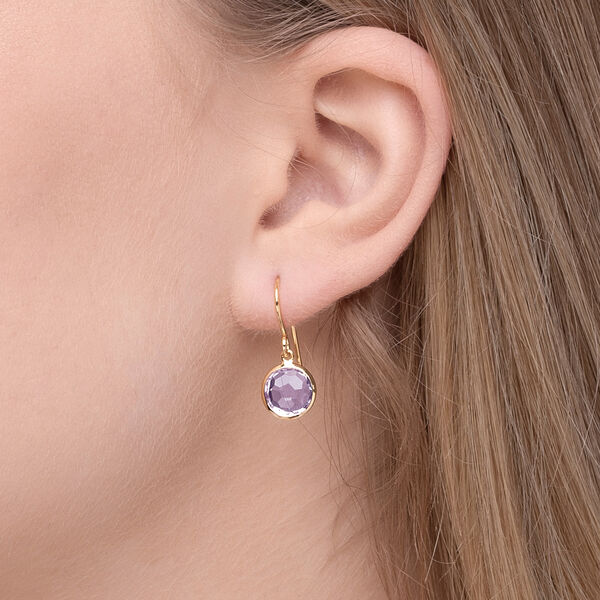 Ohrringe Amethyst, 14 Karat Gelbgold 