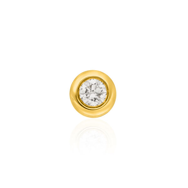 Single Piercing mit Diamant, Rundfassung, 14 Karat Gelbgold 