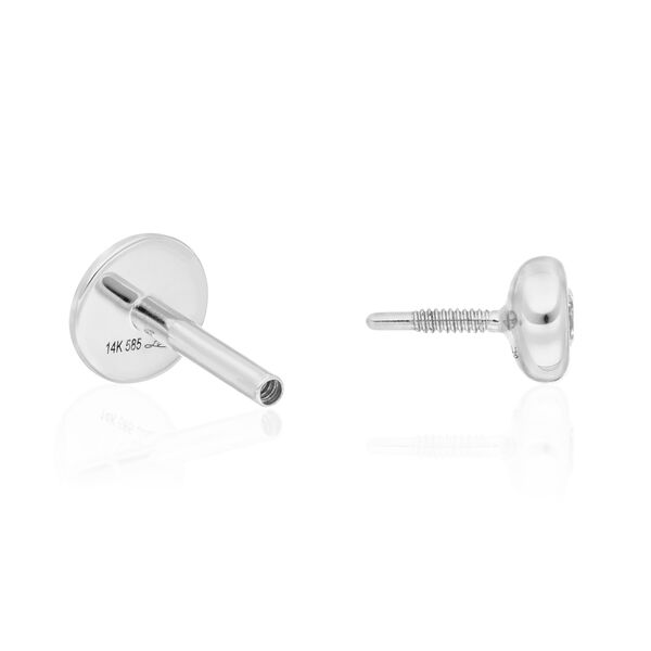 Single Piercing mit Diamant, Rundfassung, 14 Karat Wei�gold 