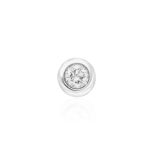 Single Piercing mit Diamant, Rundfassung, 14 Karat Wei�gold 