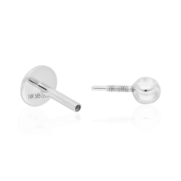 Single Piercing Kugel, 14 Karat Wei�gold 