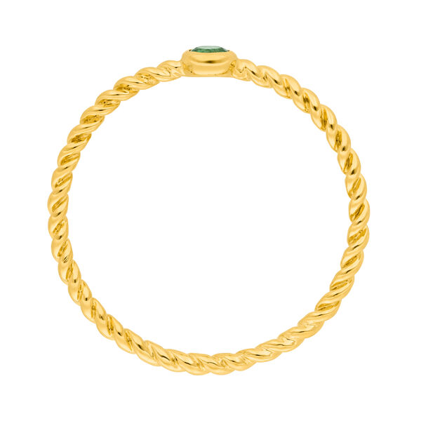 Ring Twist Smaragd, 14 Karat Gelbgold 