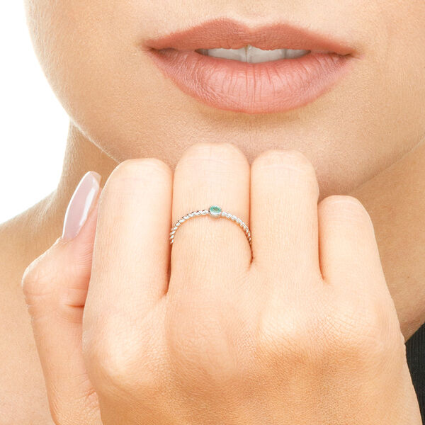 Ring Twist Smaragd, 14 Karat Wei�gold 
