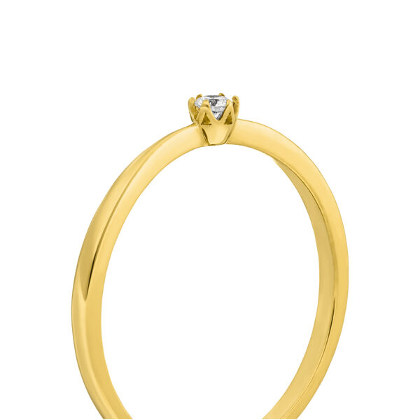 Verlobungsring Classic Solitair 0,04ct, 14K Gelbgold, Gr.52 