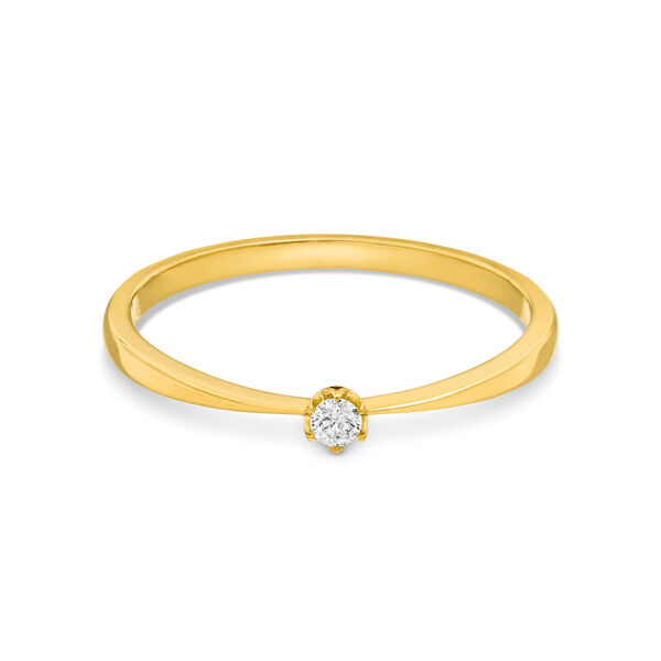 Verlobungsring Classic Solitair 0,04ct, 14K Gelbgold, Gr.52 