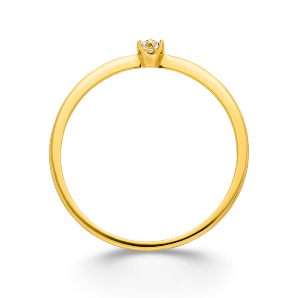 Verlobungsring Classic Solitair 0,04ct, 14K Gelbgold, Gr.52 