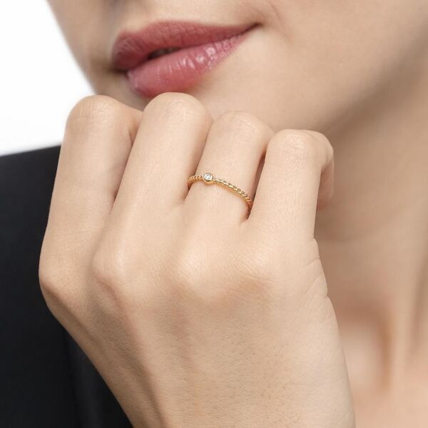 Ring Solitaire, 18 Karat Gelbgold 