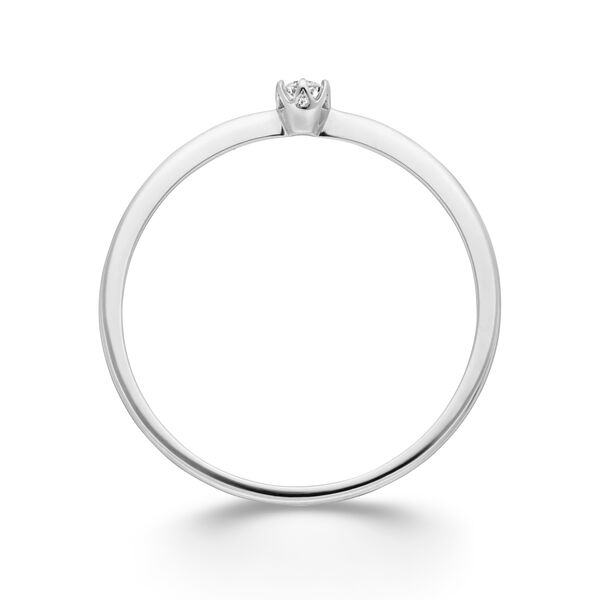 Verlobungsring Classic Solitair 0,04ct, 14 Karat Wei�gold, Gr.52 