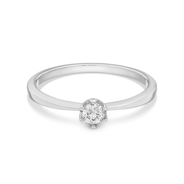 Verlobungsring Classic Solitair 0,14ct, 14 Karat Wei�gold 