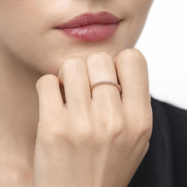 Ring Kugel, 14 Karat Rosegold 