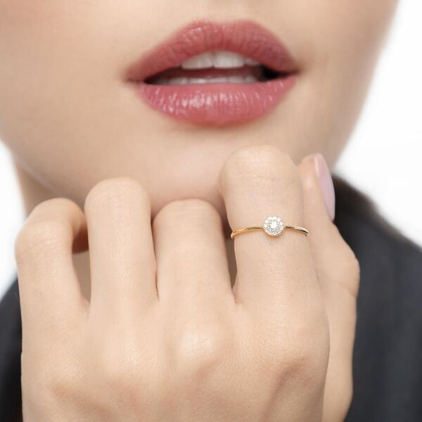 Ring Pav� II, 18 Karat Gelbgold 