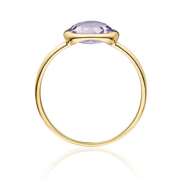 Ring Amethyst, 14 Karat Gelbgold, Gr.52 
