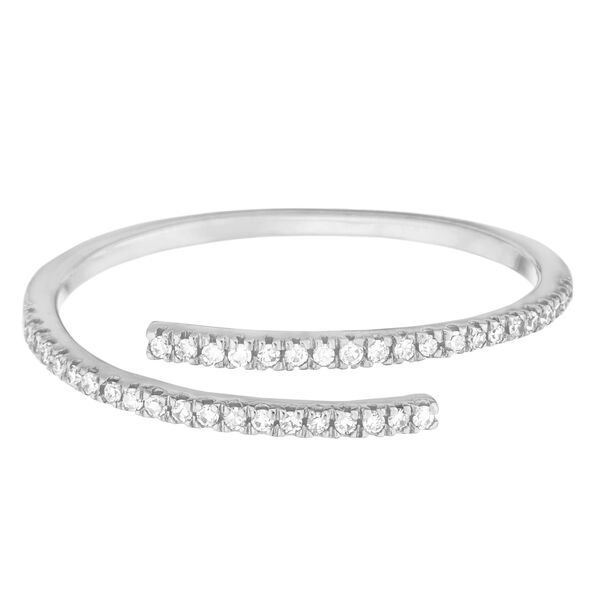 Ring Open mit Diamanten, 18 Karat Wei�gold, Gr.54 