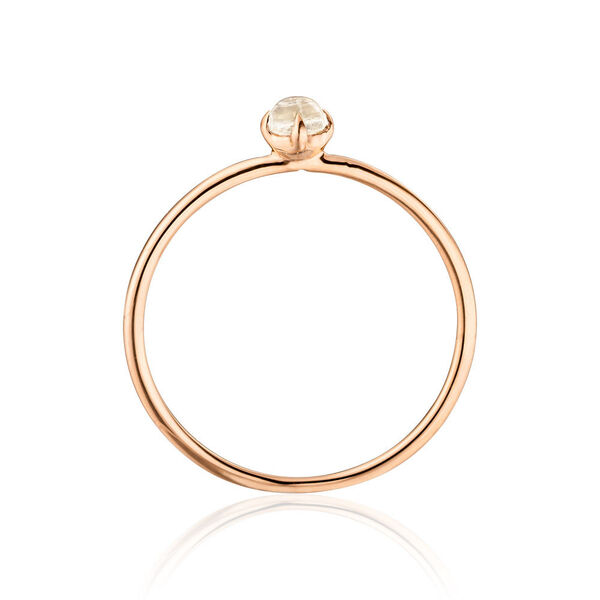 Ring Cabochon, 14 Karat Rosegold, Mondstein 