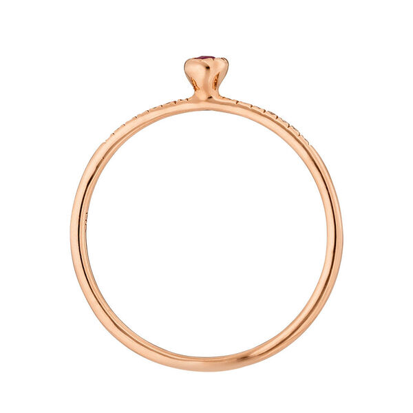 Verlobungsring Petite, Ruby, 14 Karat Rosegold 
