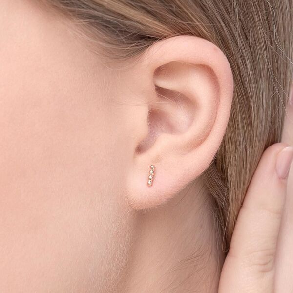Ohrstecker 4 Kugel, 14 Karat Rosegold 
