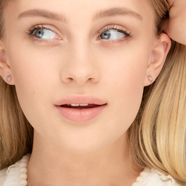 Ohrstecker Circle, 14 Karat Rosegold 