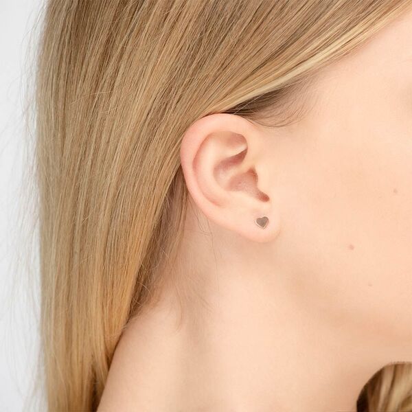 Ohrstecker Herz, 14 Karat Rosegold 