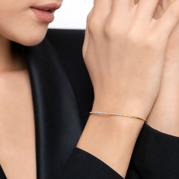 Armreif Circle mit Diamanten, 18 Karat Gelbgold 