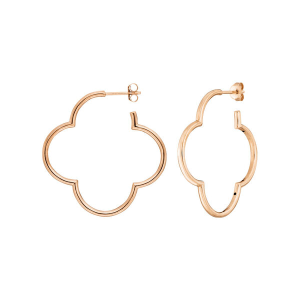 Creole Kleeblatt, 35mm, 18 K Rosegold vergoldet 