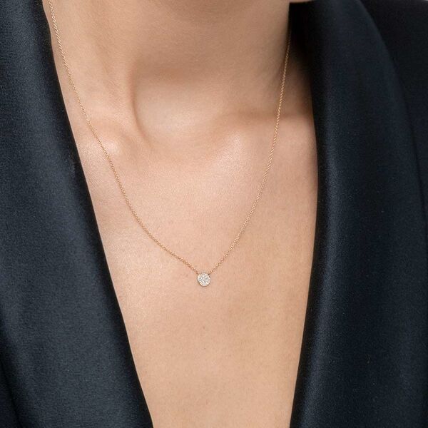 Halskette Pav� mit Diamanten, 18 Karat Gelbgold 