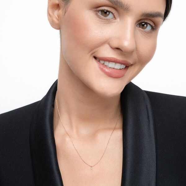 Halskette PURE Diamant, 18 Karat Rosegold 