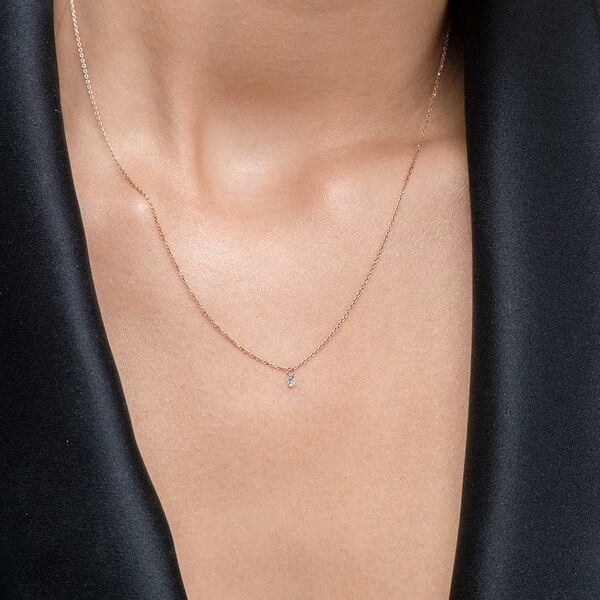 Halskette PURE Diamant, 18 Karat Rosegold 