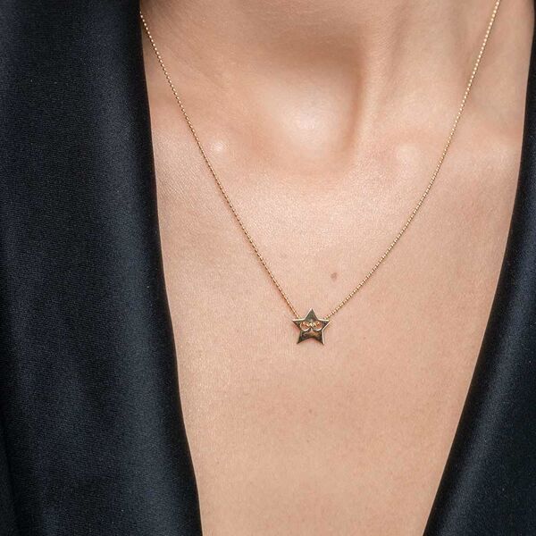 Halskette Star, 14 Karat Gelbgold 
