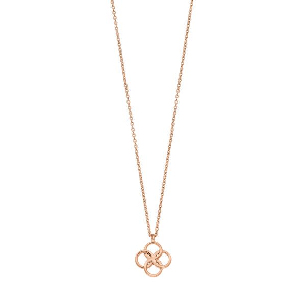 Halskette Clover Charm, 18 Karat Rosegold vergoldet 