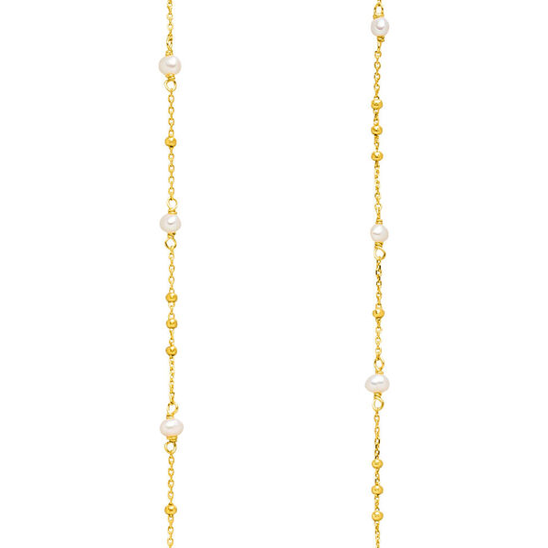 Halskette Flying Pearls, 18 Karat Gelbgold vergoldet 