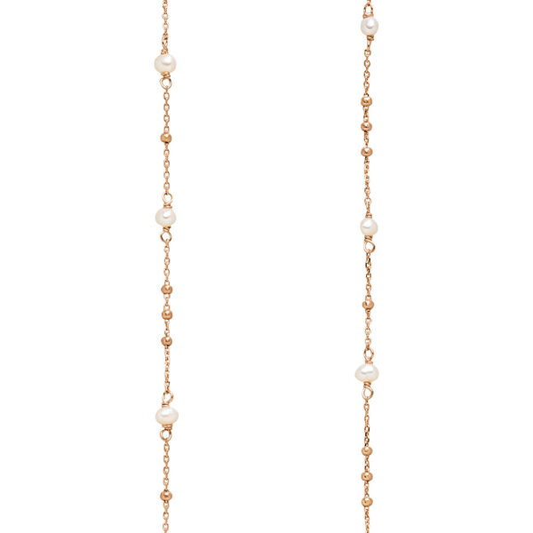 Halskette Flying Gems, Perle, 90cm, 18 Karat Rosegold vergoldet 