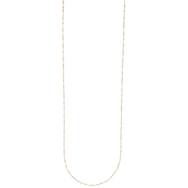Halskette Flying Gems, Perle, 90cm, 18 Karat Rosegold vergoldet 