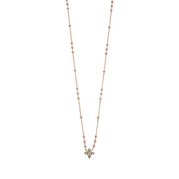 Halskette BLOOM, Labradorit/Aventurin, 18 Karat Rosegold vergoldet 