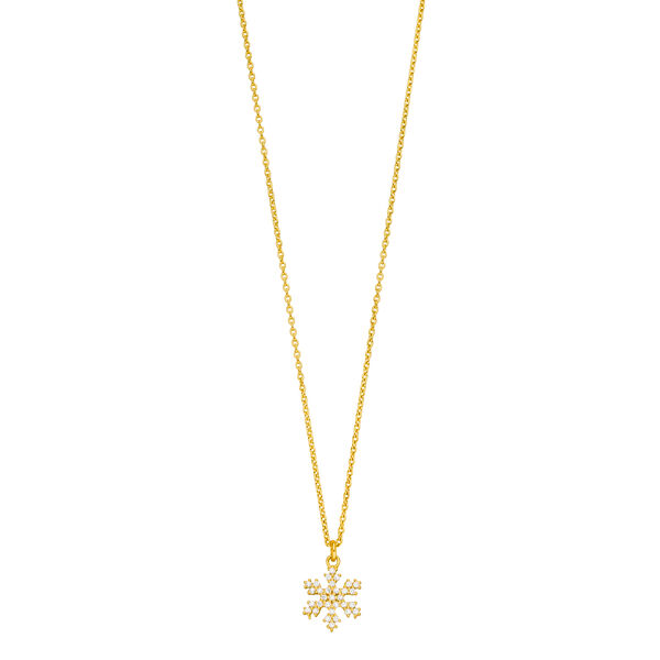 Halskette Snowflake, 18 Karat Gelbgold vergoldet 