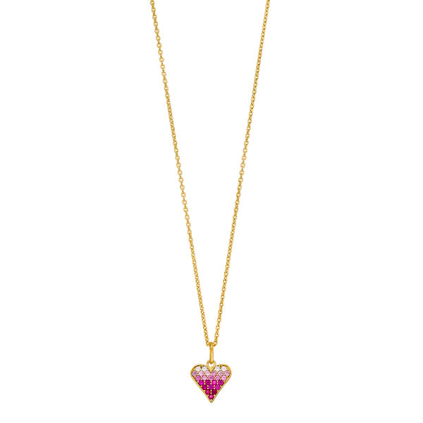 Halskette Pink Valentine, 18 Karat Gelbgold vergoldet 
