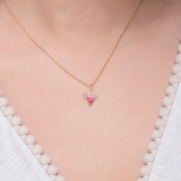 Halskette Pink Valentine, 18 Karat Gelbgold vergoldet 