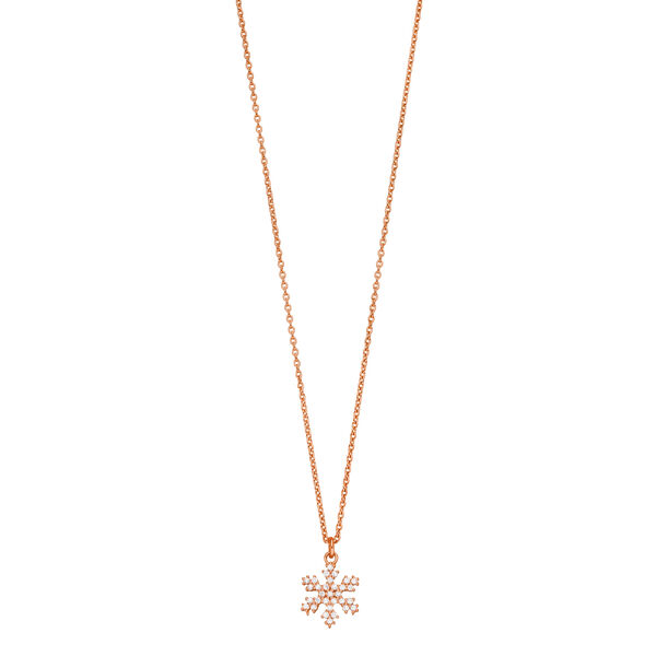 Halskette Snowflake, 18 Karat Rosegold vergoldet 