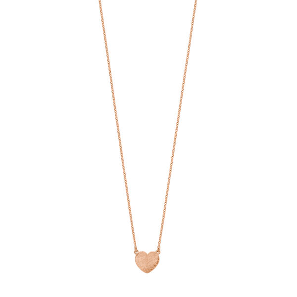 Halskette Heart-Disc, 18 Karat Rosegold vergoldet 
