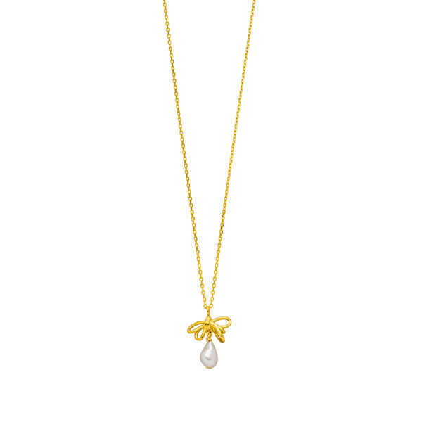 Halskette PEARL BOW, 18 K Gelbgold vergoldet 