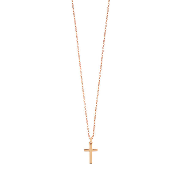 Halskette Kreuz, 18 Karat Rosegold vergoldet 