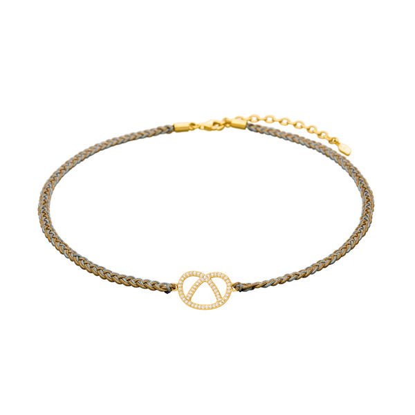 Choker Brezn mit Zirkonia, 18 Karat Gelbgold vergoldet, Nude 