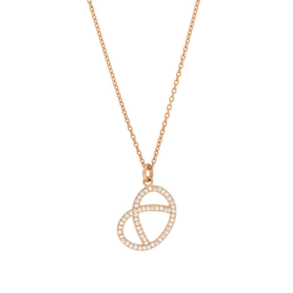 Halskette Brezn mit Zirkonia, 18 Karat Rosegold vergoldet 