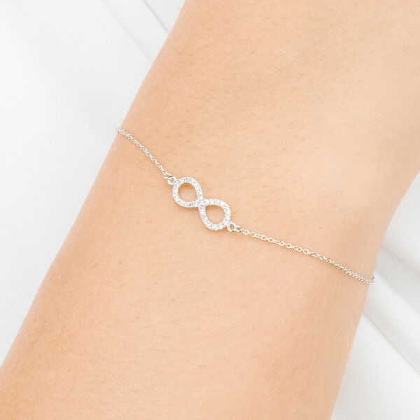 Armkette Infinity mit Diamanten, 18 Karat Wei�gold 