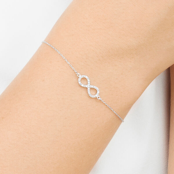 Armkette Infinity mit Diamanten, 18 Karat Wei�gold 