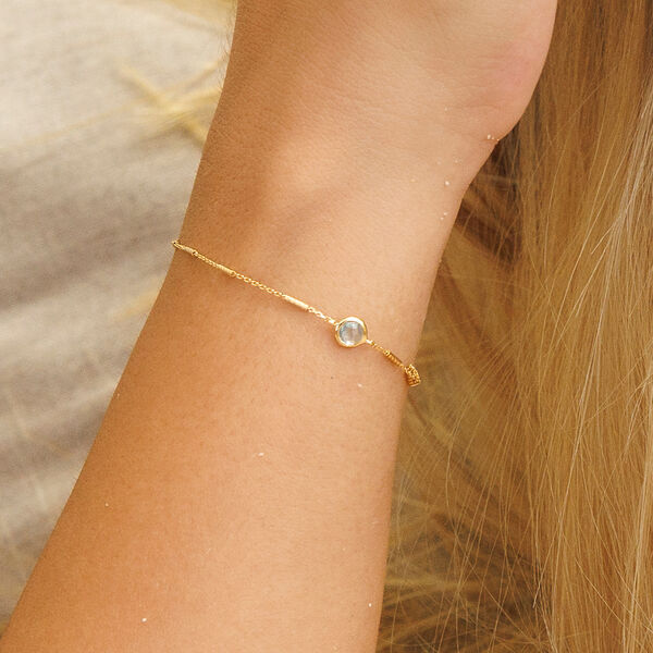Armkette Solit�r, Labradorit, 18 K Gelbgold vergoldet 