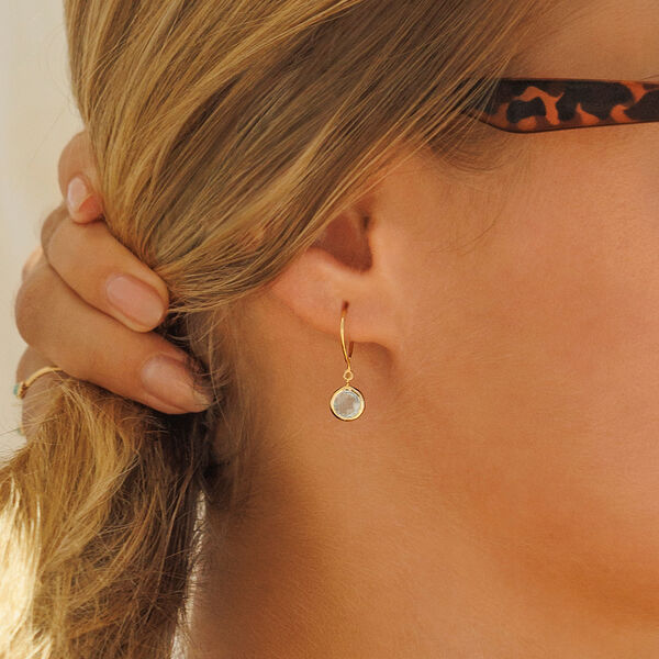 Ohrh�nger Solit�r, Blauer Topaz, 925 Sterlingsilber 